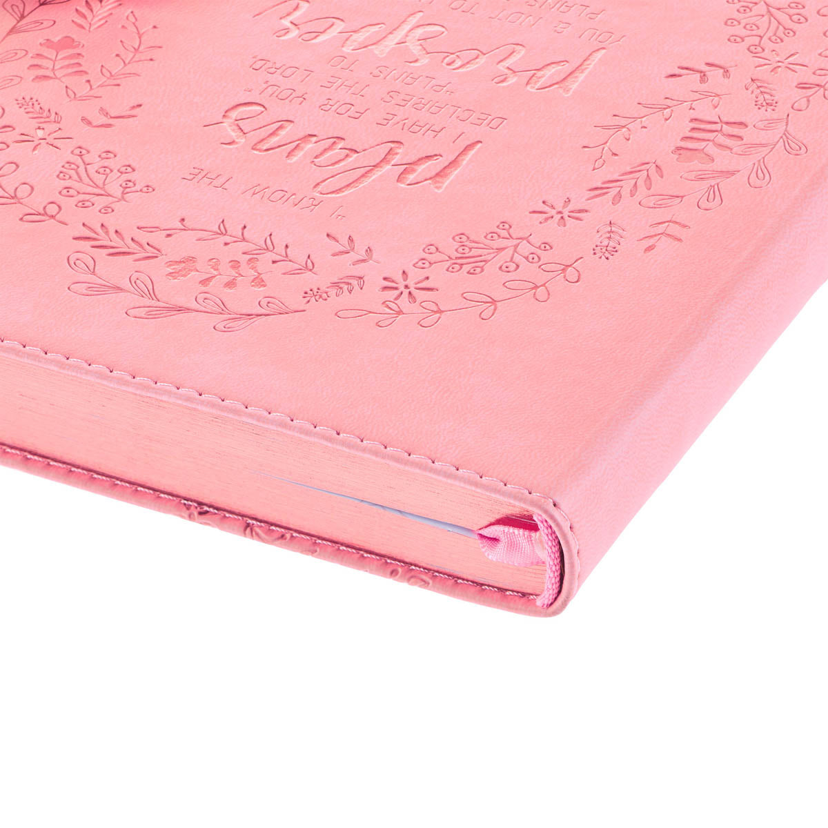 I Know the Plans Pink Slimline Faux Leather Journal - Jeremiah 29:11