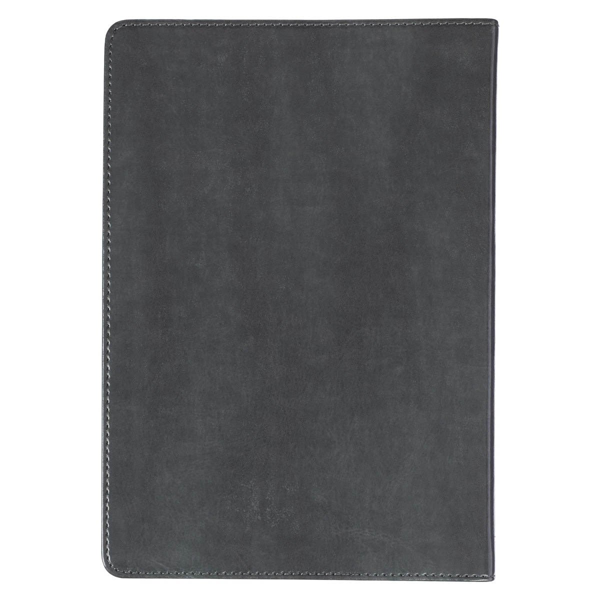 Diario clásico de piel sintética gris con cierre de cremallera «Sé fuerte y valiente» - Josué 1:9