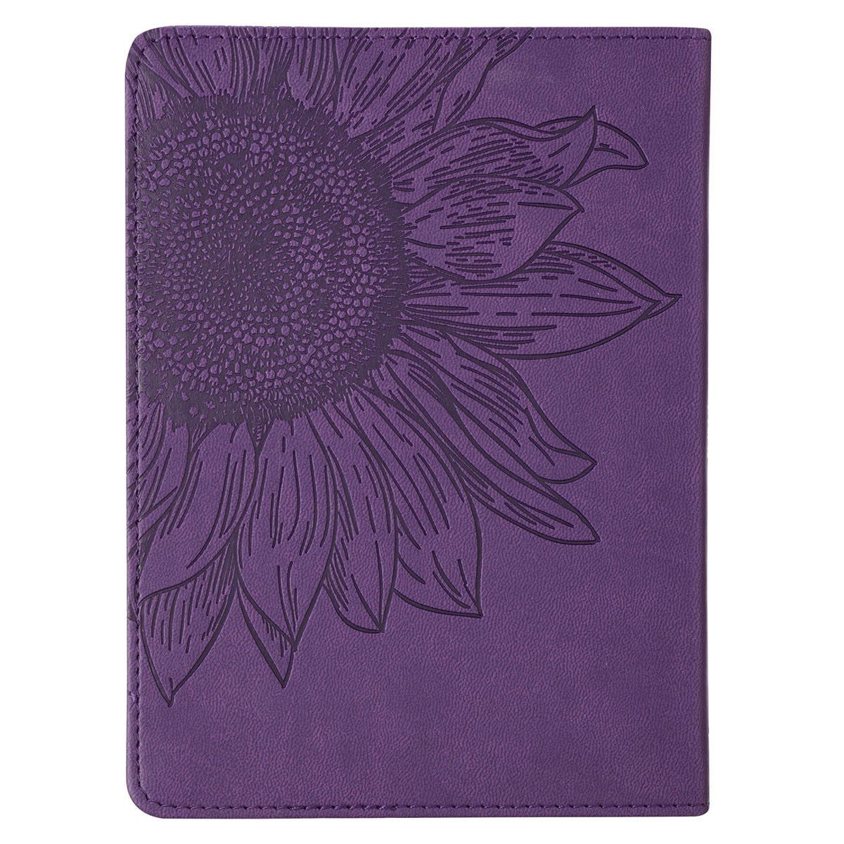 Strength & Dignity Purple Sunflower Faux Leather Handy-Sized Journal - Proverbs 31:25