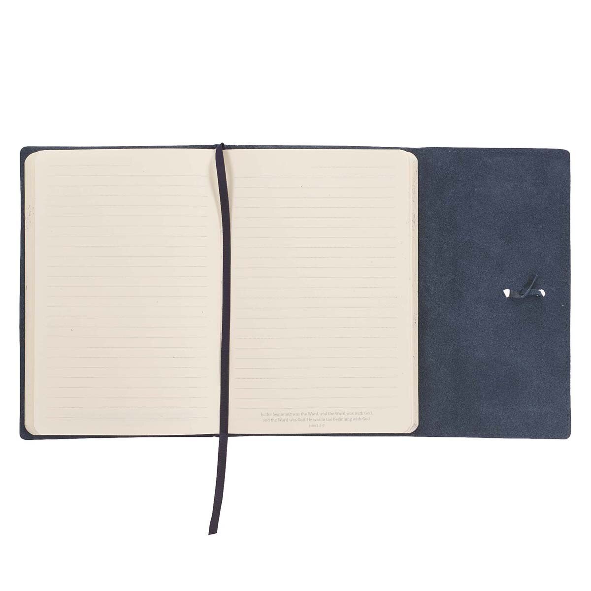 I Know the Plans Navy Full Grain Leather Journal with Wrap Closure - Jeremiah 29:11