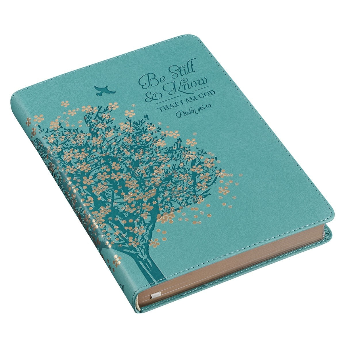 Be Still & Know Teal Faux Leather Classic Journal  - Psalm 46:10