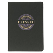 Blessed Charcoal Gray Faux Leather Classic Journal  - Luke 1:45