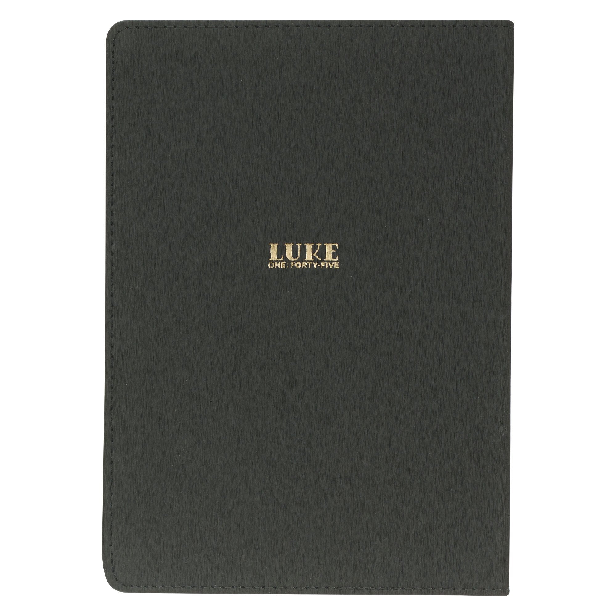 Blessed Charcoal Gray Faux Leather Classic Journal  - Luke 1:45