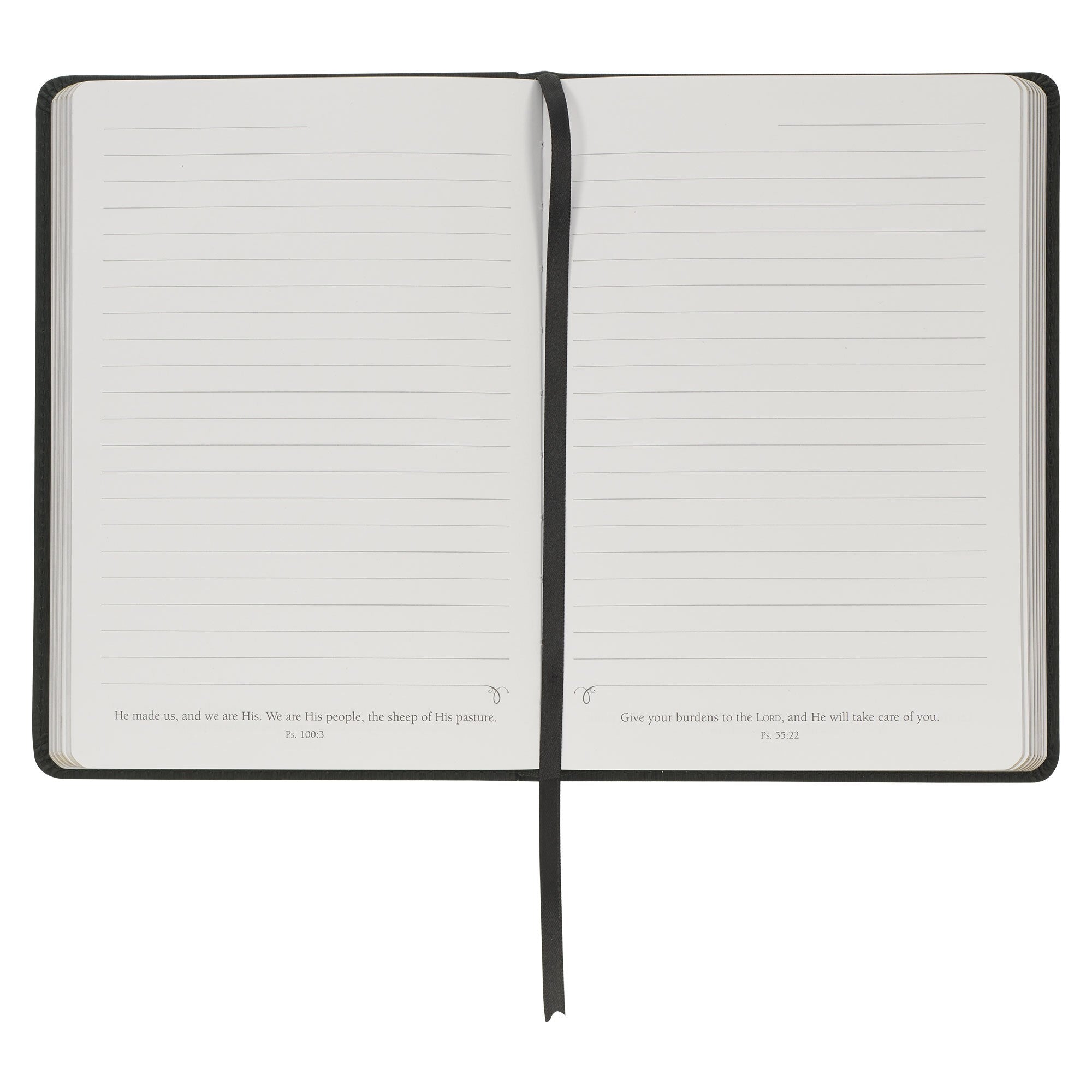 Blessed Charcoal Gray Faux Leather Classic Journal  - Luke 1:45