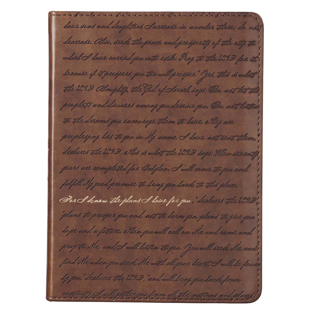 I Know the Plans Brown Handy-size Faux Leather Journal - Jeremiah 29:11