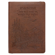 Soar Brown Faux Leather Classic Journal with Zipped Closure -  Isaiah 40:31