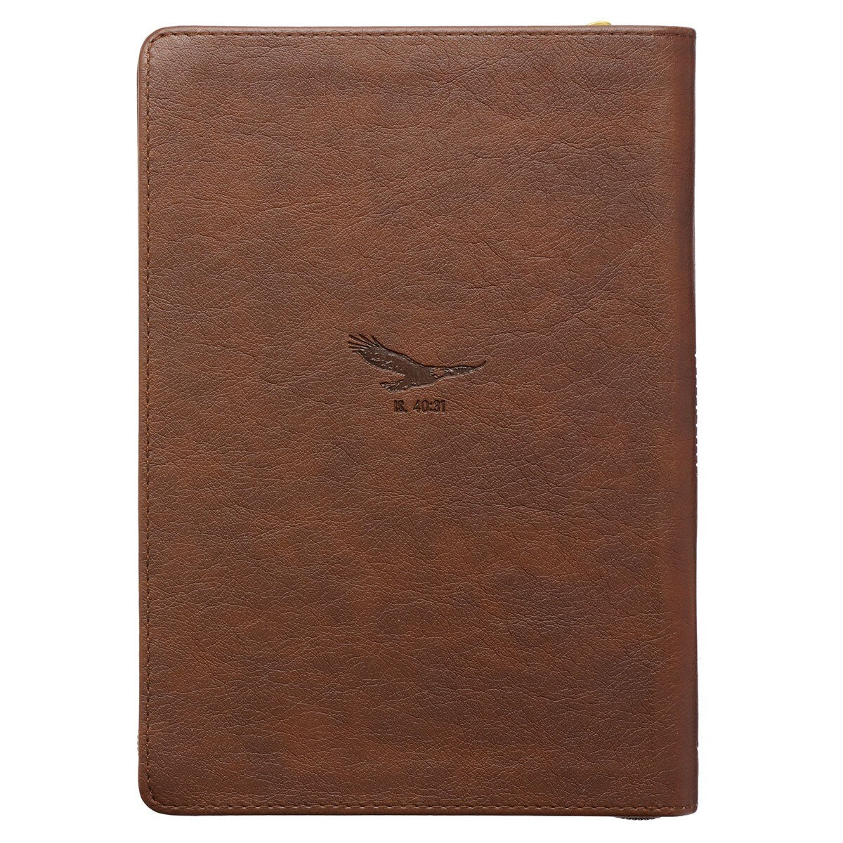 Soar Brown Faux Leather Classic Journal with Zipped Closure -  Isaiah 40:31