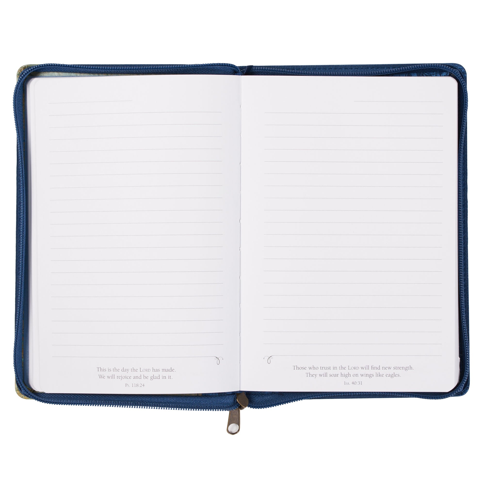 Blessed Peacock Blue Faux Leather Journal with Zipper Closure - Jeremiah 17:7