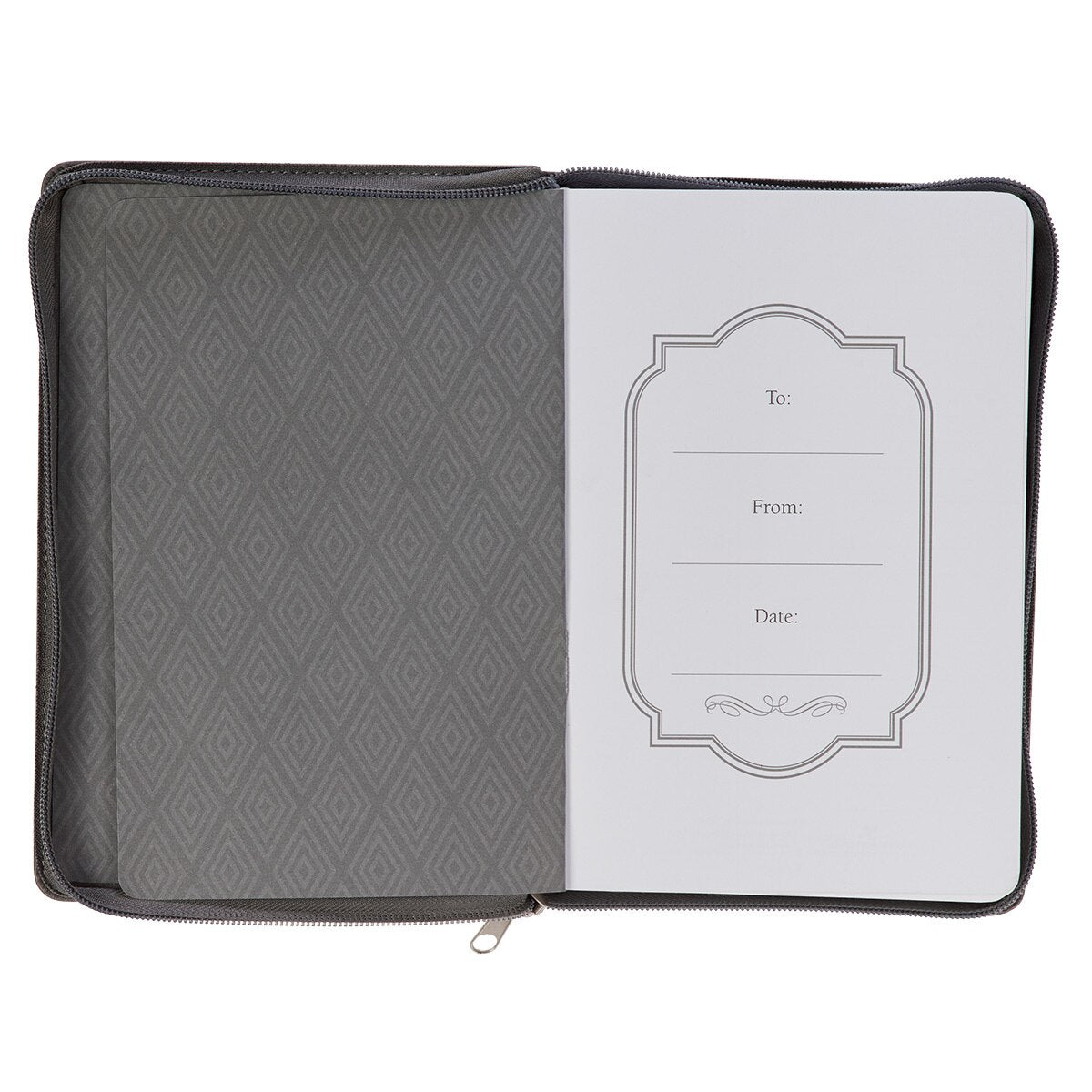 Wings Like Eagles Steel Gray Faux Leather Journal with Zipper Closure - Isaiah 40:31