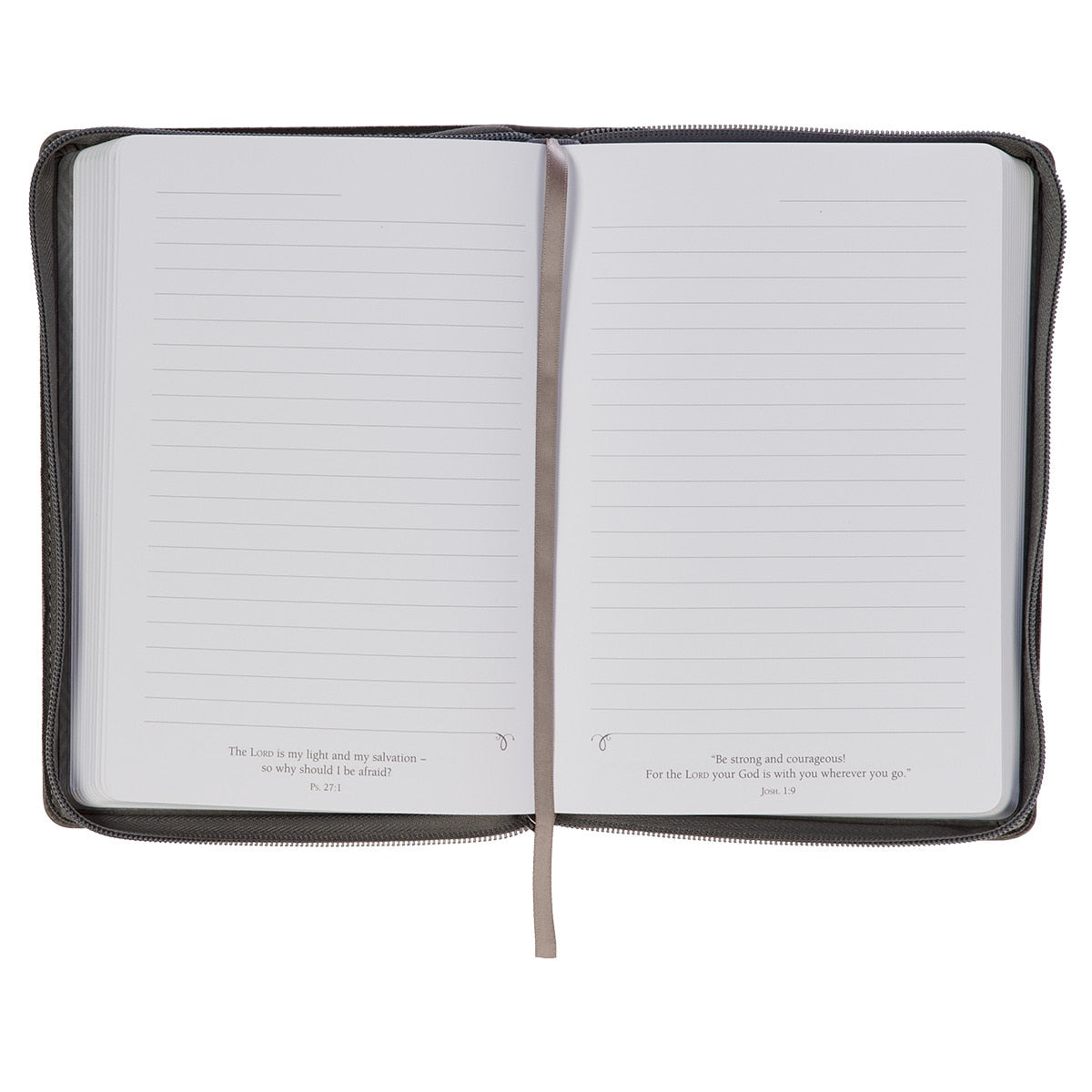 Wings Like Eagles Steel Gray Faux Leather Journal with Zipper Closure - Isaiah 40:31