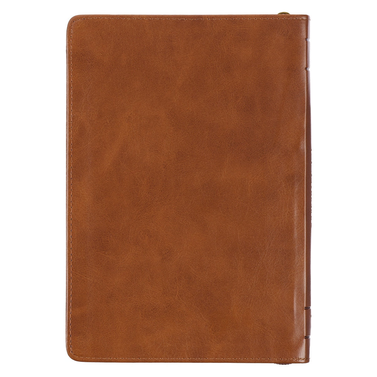 Be Strong Toffee Brown Faux Leather Classic Journal with Zippered Closure - Joshua 1:9