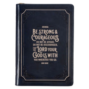 Be Strong and Courageous Midnight Blue Classic Journal with Zippered Closure - Joshua 1:9