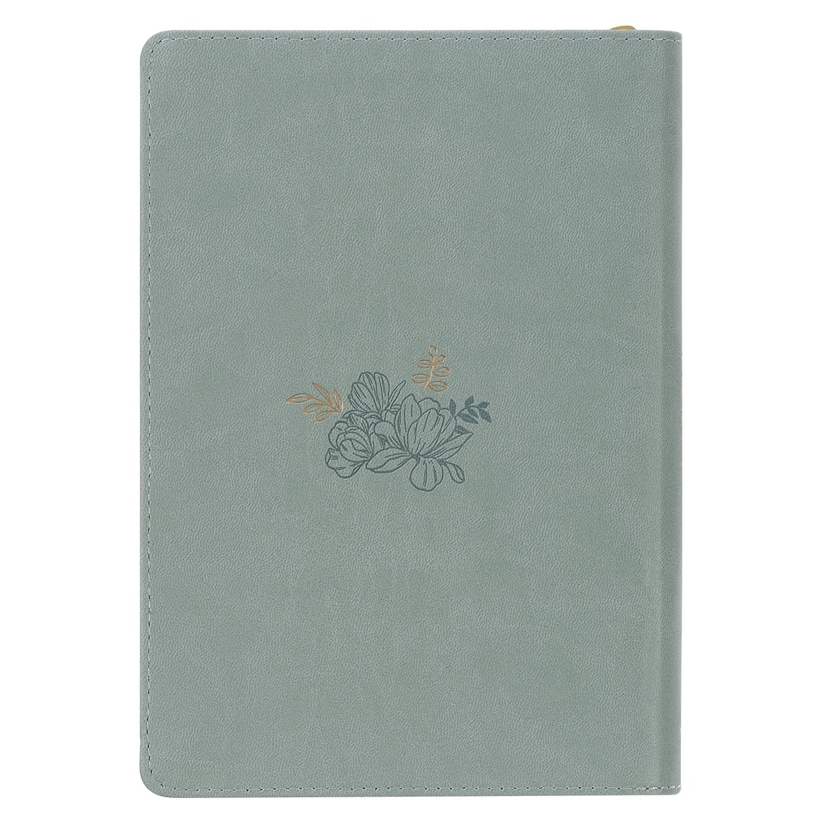 Walk By Faith Teal Floral Faux Leather Classic Journal with Zippered Closure - 2 Corinthians 5:7