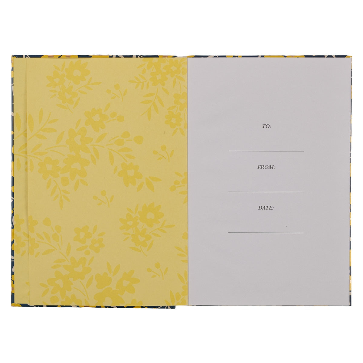 Strong Brave and Fearless Navy and Yellow Quarter-bound Journal