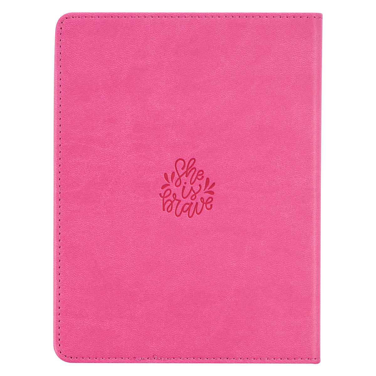 She is Brave Pink Faux Leather Handy-size Journal