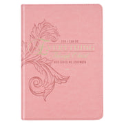 Through Christ Fluted Iris Pink Faux Leather Classic Journal - Philippians 4:13