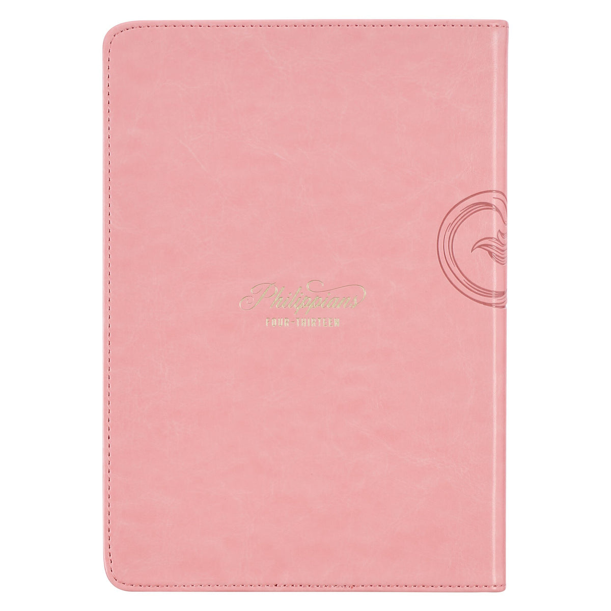 Through Christ Fluted Iris Pink Faux Leather Classic Journal - Philippians 4:13