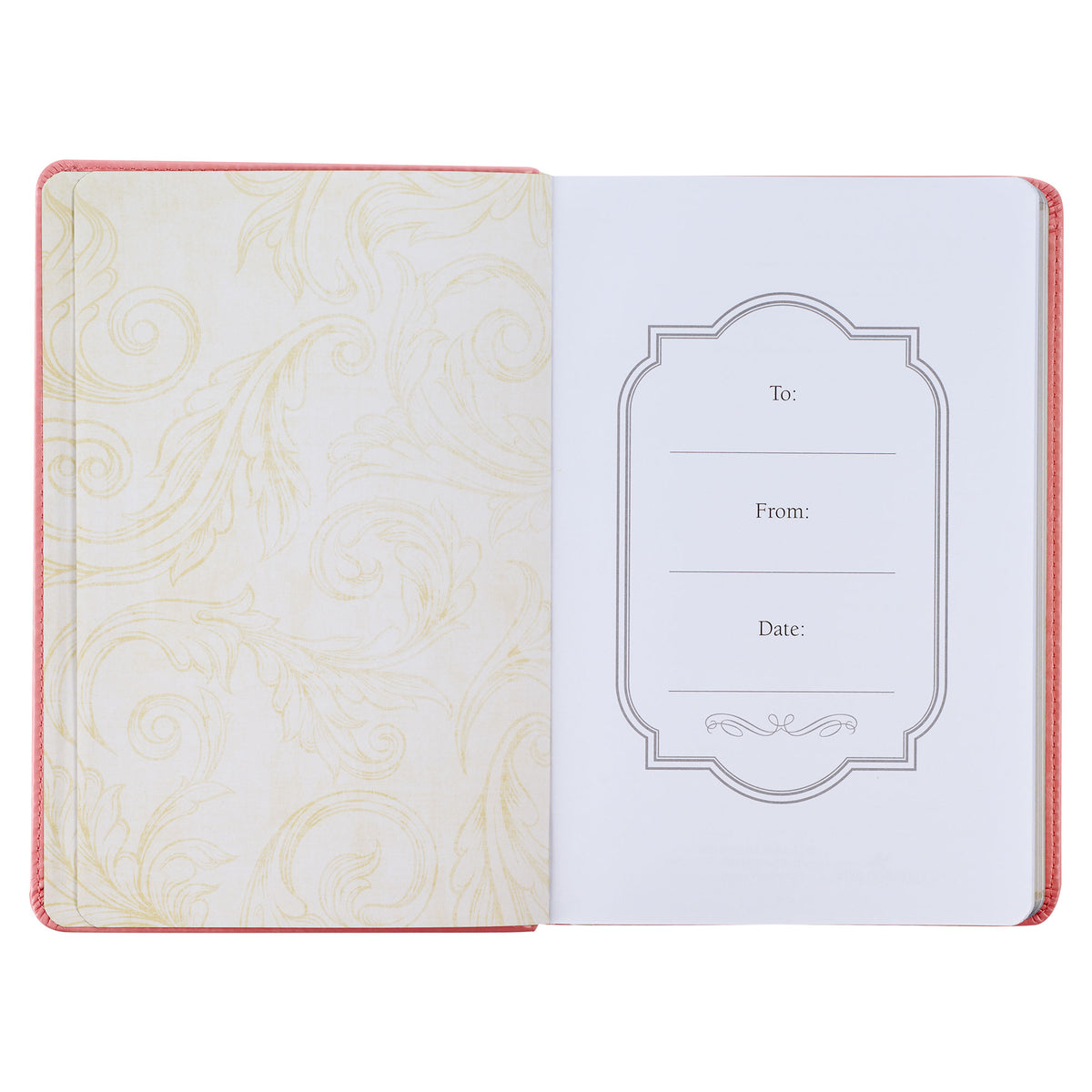 Through Christ Fluted Iris Pink Faux Leather Classic Journal - Philippians 4:13