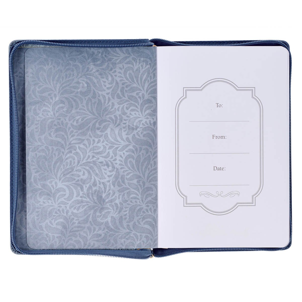 The Kingdom of God Two-toned Blue Classic Journal with Zippered Closure - Matthew 6:33