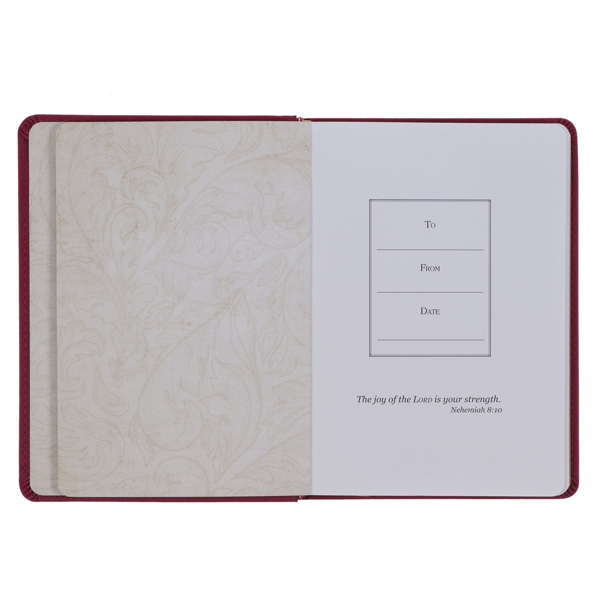 Trust in the LORD Golden Leaf Burgundy Faux Leather Handy-size Journal - Proverbs 3:5