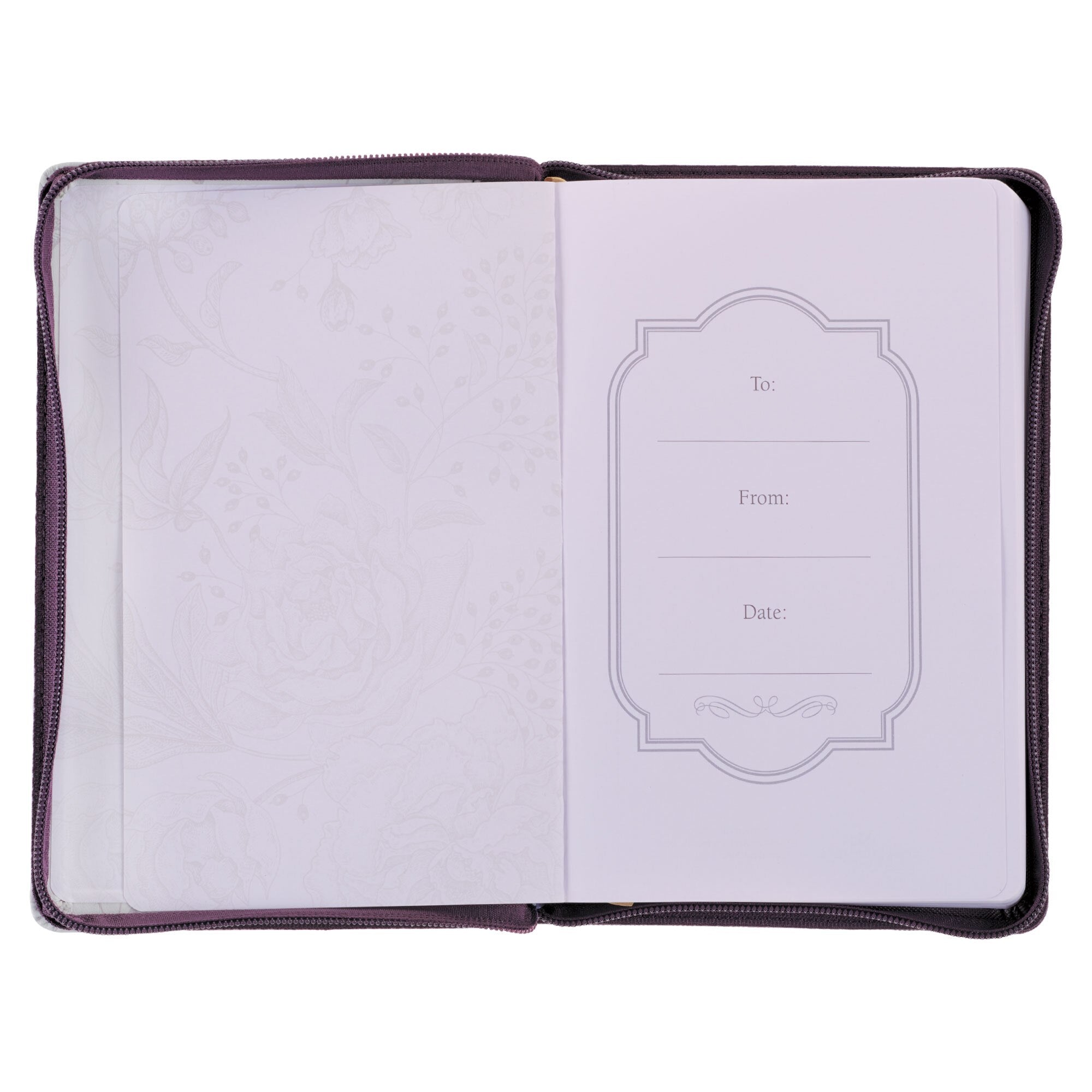 His Mercies are New Amethyst Purple Faux Leather Journal with Zipper Closure - Lamentations 3:22-23