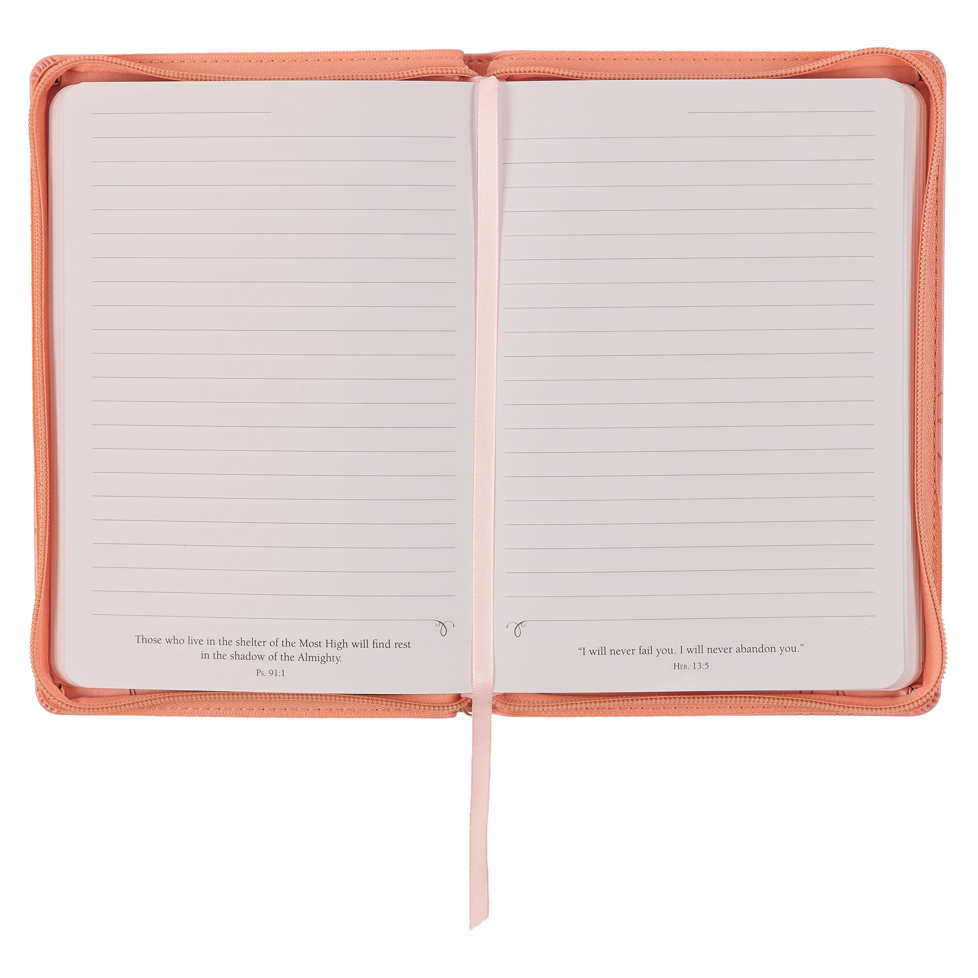 Mercy Blossom Pink Faux Leather Journal with Zipper Closure