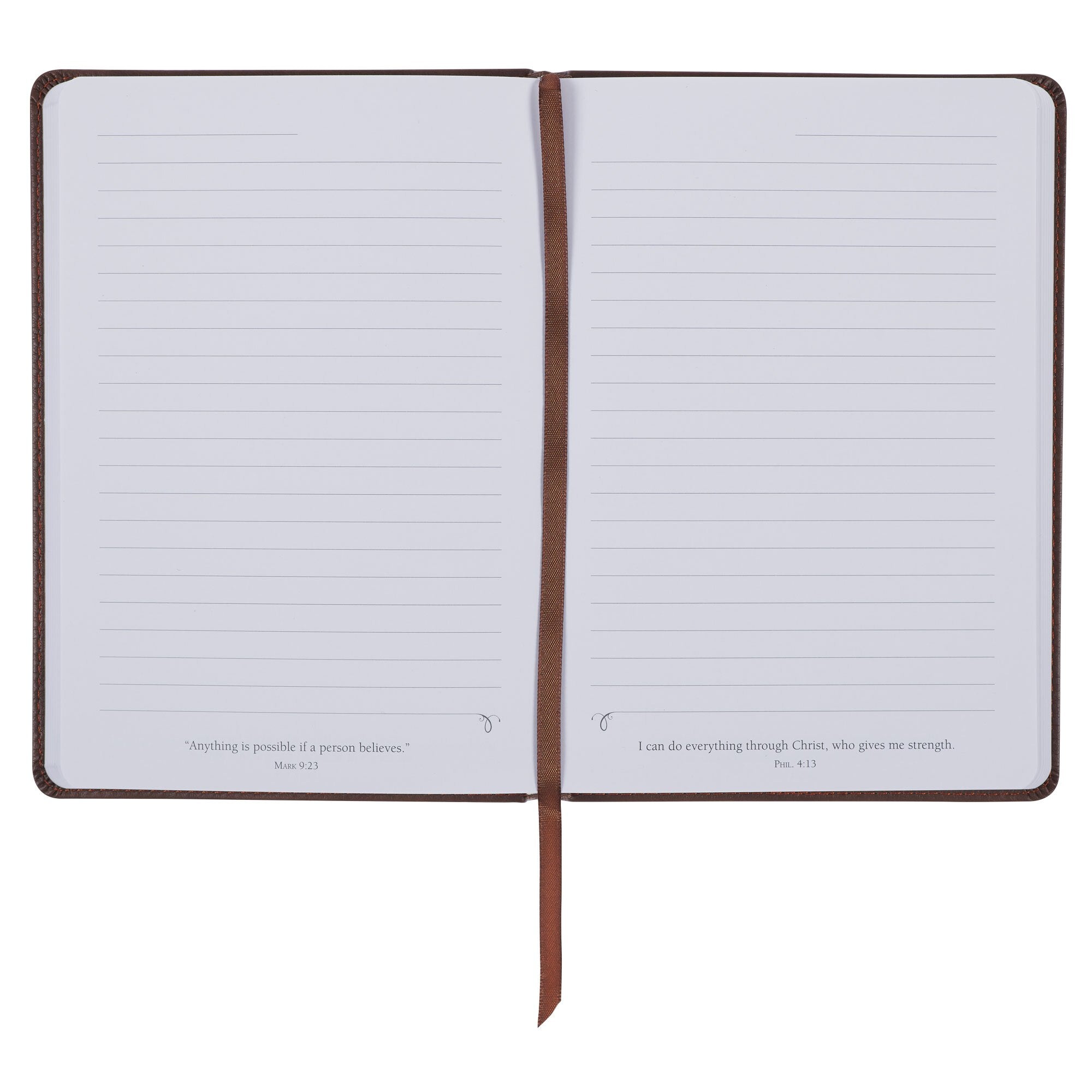 Lionface Strength and Courage Brown Faux Leather Classic  Journal - Joshua 1:9