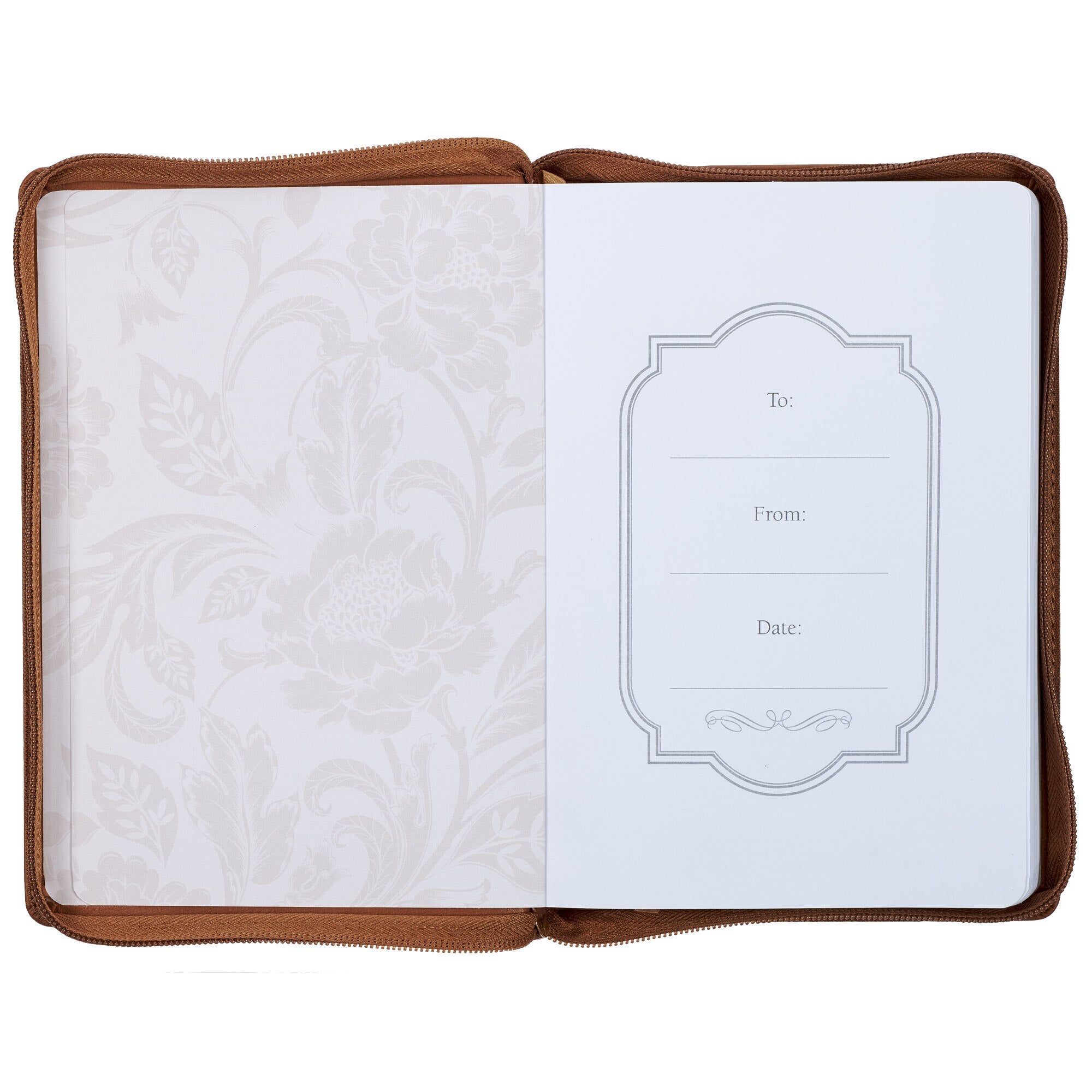 I Can Do All Things Through Christ Honey-brown Faux Leather Classic Journal with Zipper Closure - Philippians 4:13