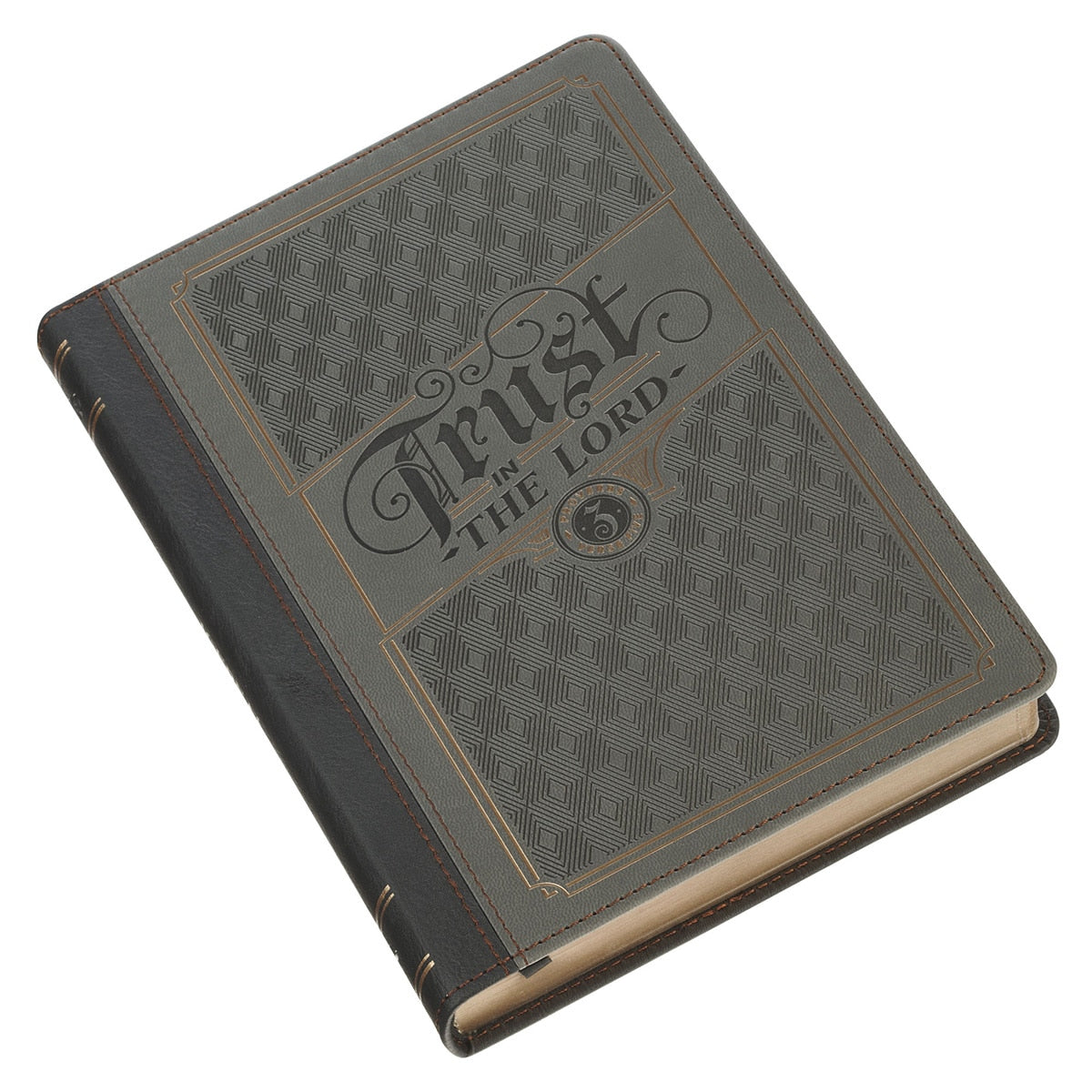 Trust in the Lord Charcoal Faux Leather Classic Journal - Proverbs 3:5