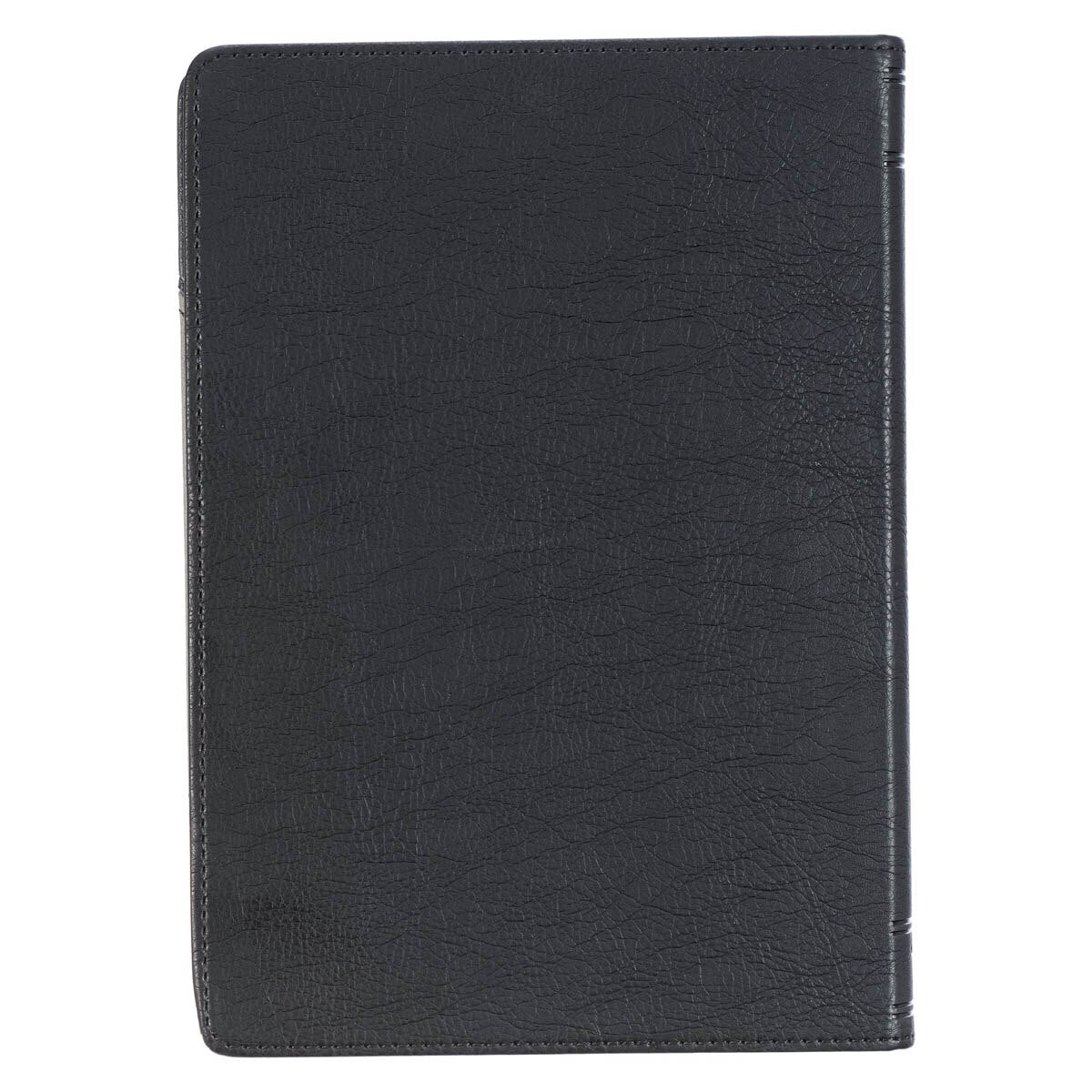 Be Strong in the Lord Black and Gray Lion Faux Leather Journal - Ephesians 6:10