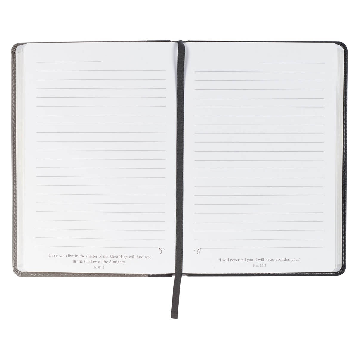 Seek the Lord Black and Gray Faux Leather Classic Journal  - 1 Chronicles 16:11