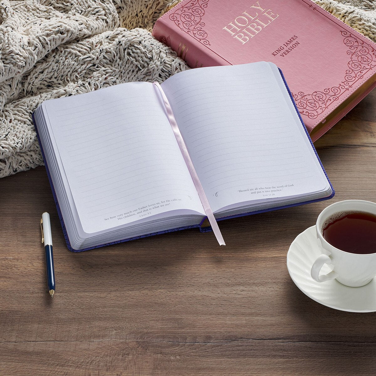 Noble Things Purple Faux Leather Classic Journal with Pen Holder - Proverbs 31:29