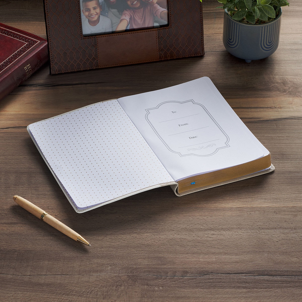 Everything Beautiful Cream Floral Faux Leather Classic  Journal - Ecclesiastes 3:11