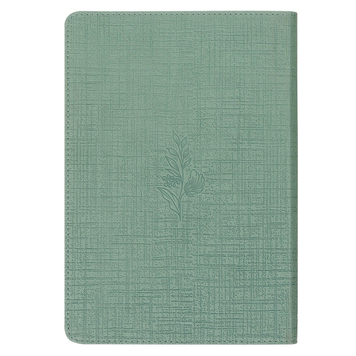 Faith Teal Floral Faux Leather Classic Journal - 2 Corinthians 5:7