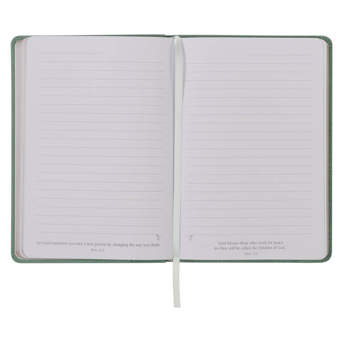 Faith Teal Floral Faux Leather Classic Journal - 2 Corinthians 5:7