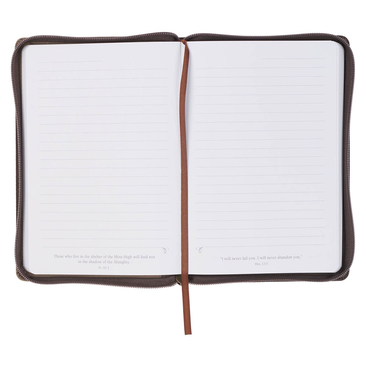 The Plans Cocoa Brown and Taupe Faux Leather Classic Journal with Zipper Closure - Jeremiah 29:11