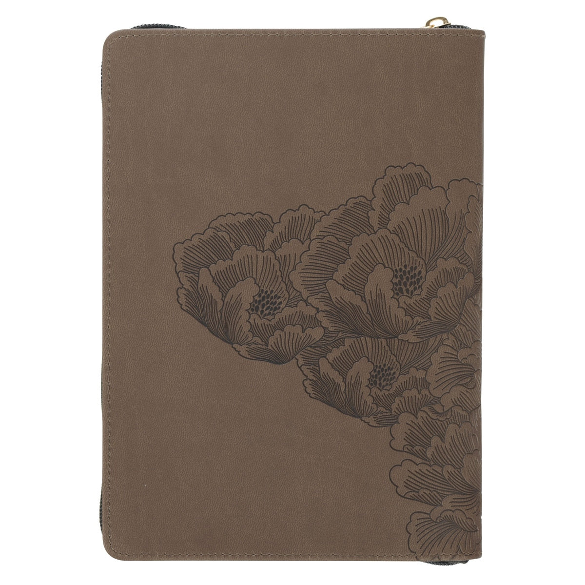 Be Strong and Courageous Ash-brown Faux Leather Journal with Zipper Closure - Joshua 1:9