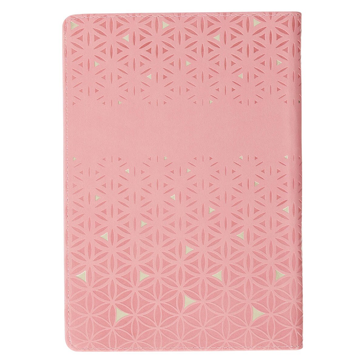 Be Still and Know Geometric Pink Faux Leather Journal with Zipper Closure - Psalm 46:10