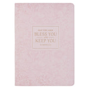 Bless and Keep You Blush Bloom Faux Leather Classic Journal - Numbers 6:24
