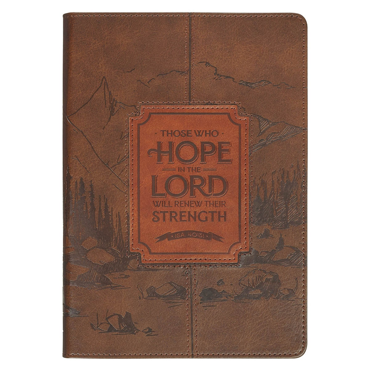 Hope in the Lord Chestnut Brown Faux Leather Classic Journal - Isaiah 40:31
