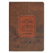 Hope in the Lord Chestnut Brown Faux Leather Classic Journal - Isaiah 40:31