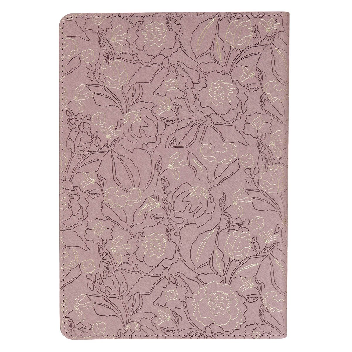 Strength and Dignity Dusty Purple Floral Faux Leather Classic Journal - Proverbs 31:25