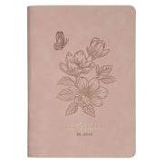 Be Still Pink Floral Faux Leather Classic Journal with Zipper Closure - Psalm 46:10