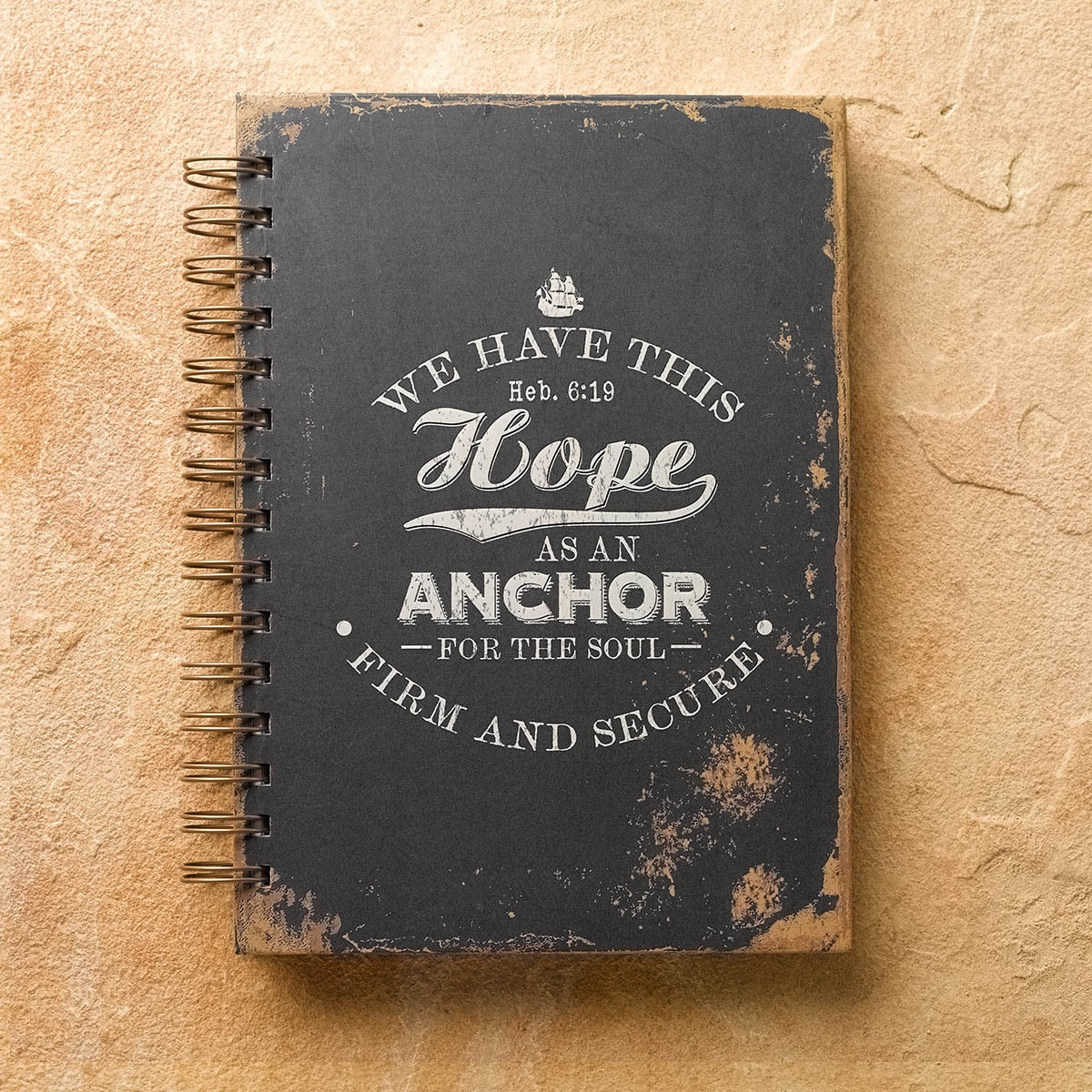 Hope As An Anchor Large Hardcover Wirebound Journal - Hebrews 6:19