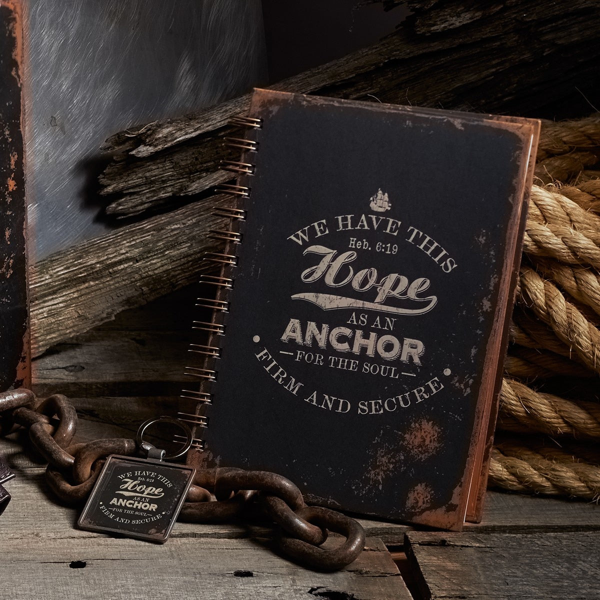 Hope As An Anchor Large Hardcover Wirebound Journal - Hebrews 6:19
