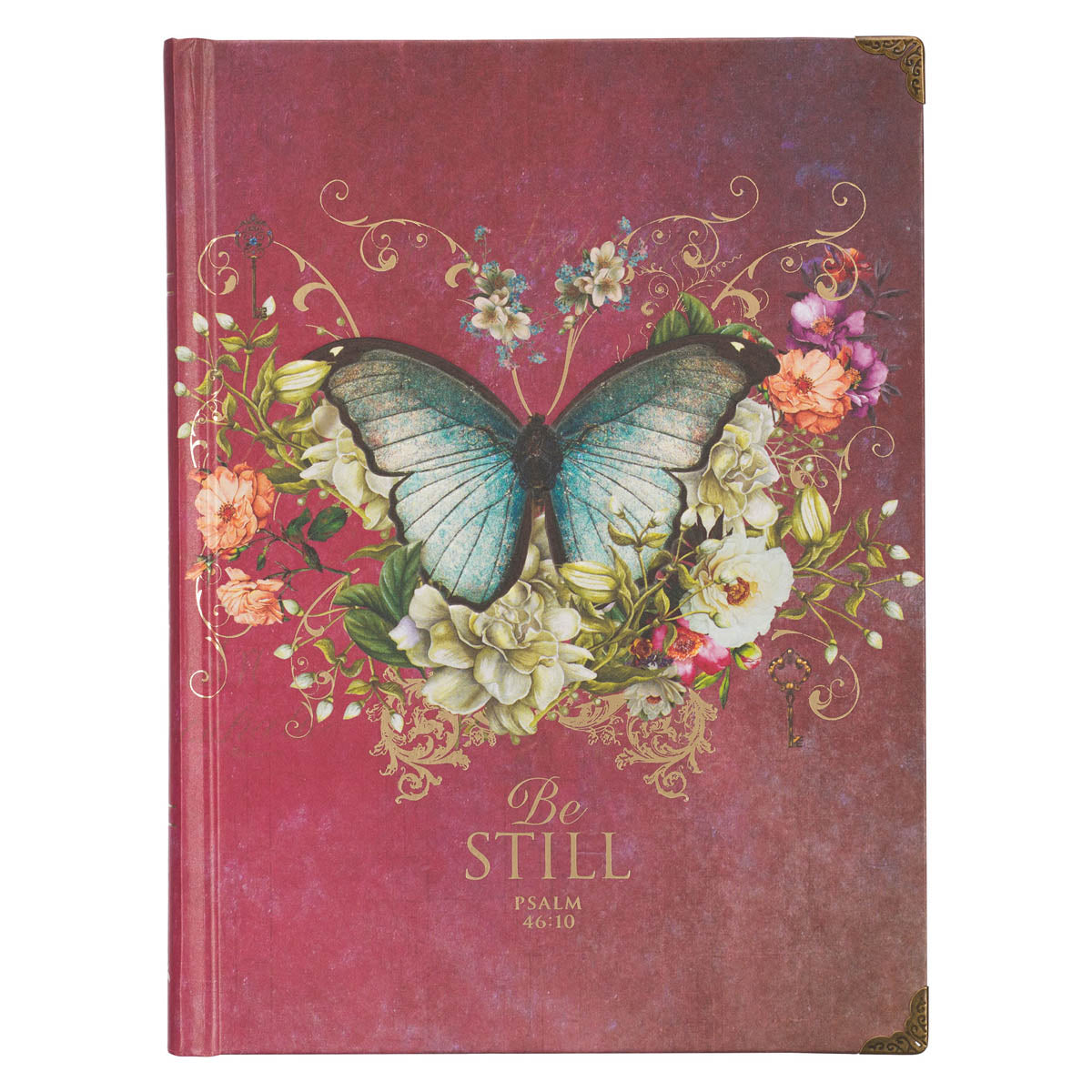 Pink Be Still Butterfly Hardcover Journal - Psalm 46:10