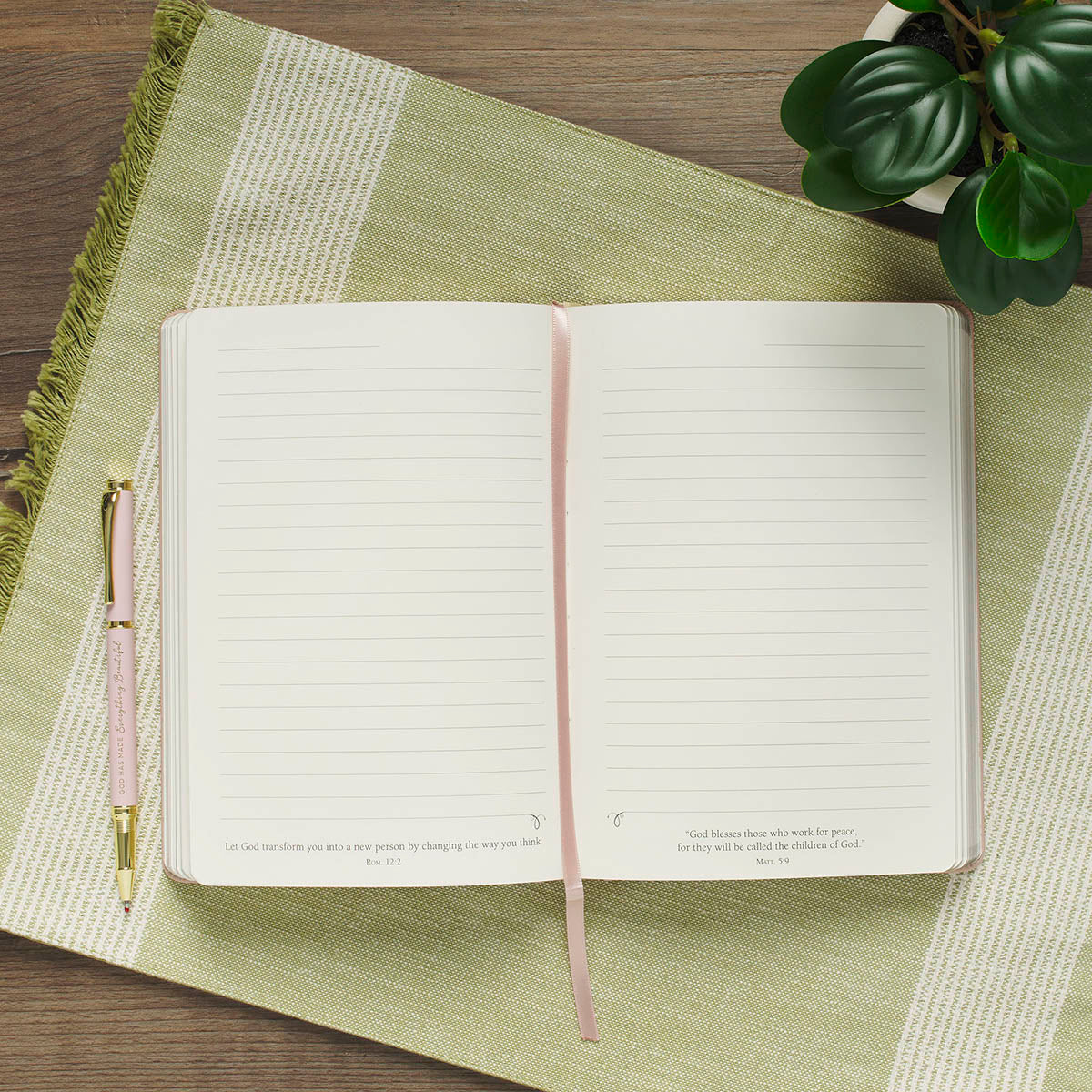 Everything Beautiful Pink Butterfly Faux Leather Hardcover Journal - Ecclesiastes 3:11