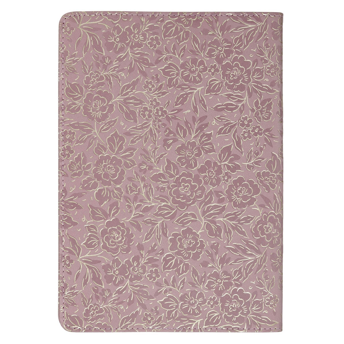 Be Still and Know Mauve Floral Faux Leather Slimline Journal - Psalm 46:10