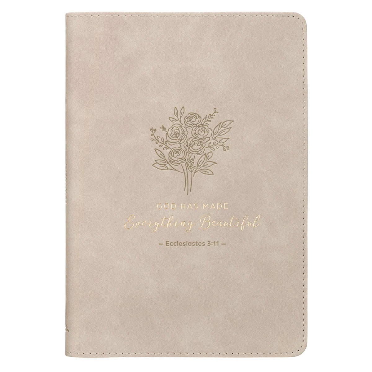 Everything Beautiful Taupe Faux Leather Slimline Journal - Ecclesiastes 3:11