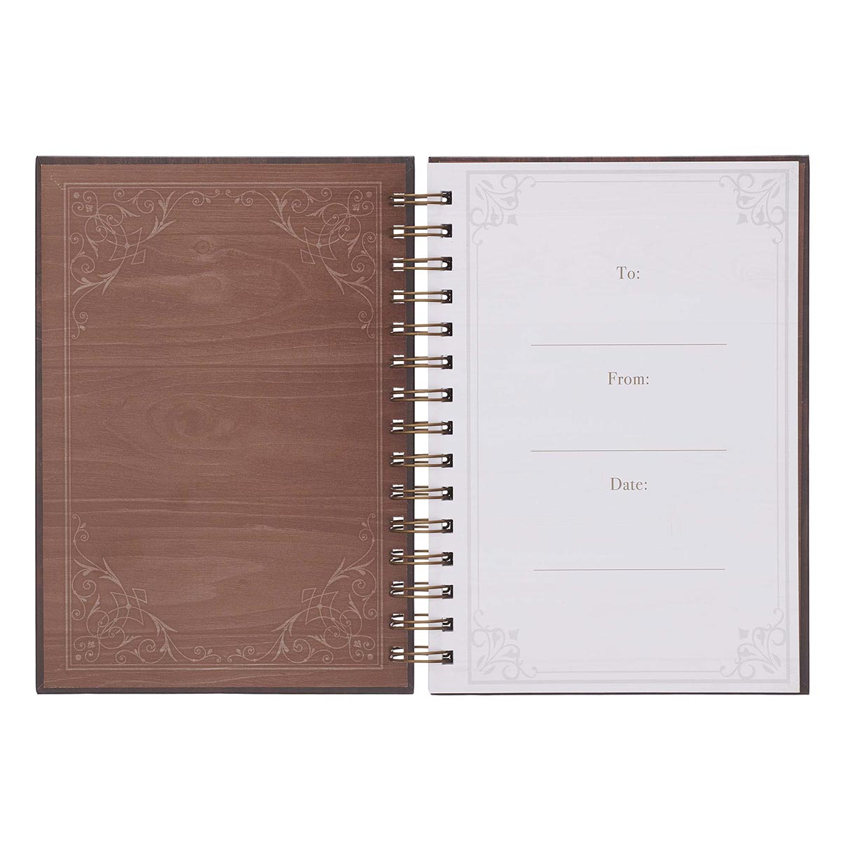 Man Of God Large Wirebound Journal in Brown - 1 Timothy 6:11